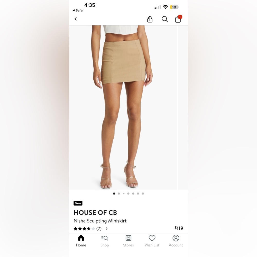 House of CB Beige Nisha Mini Skirt
